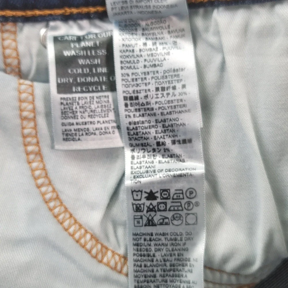 Levis 513 Slim Straight Jeans Mens 36x30 Dark Wash Blue Denim Stretch 05513-0857 - Picture 8 of 13